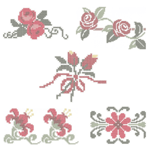 Pacote de Matrizes Flores (Ponto Cruz)