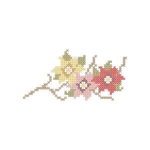 Matriz de bordado Flores (Ponto Cruz)
