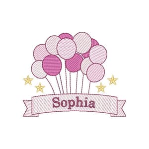 Banner with Baloons (Quick Stitch) Embroidery Design