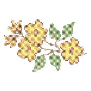 Matriz de bordado Flores (Ponto Cruz)