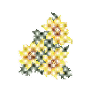 Matriz de bordado Flores (Ponto Cruz)