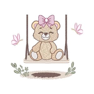 Cute Teddy Bear (Quick Stitch) Embroidery Design