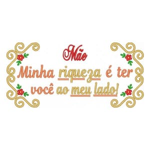 Moldura flores com Frase e nome mãe para acrescentar nome junto