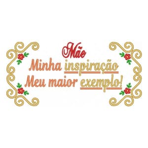 Moldura flores com Frase e nome mãe para acrescentar nome junto