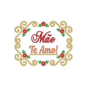 Moldura flores nome mãe te amo