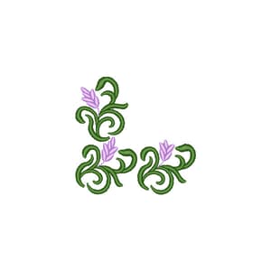Matriz de bordado Arabesco canto Ramos de Lavanda
