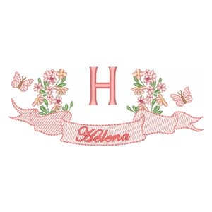 Delicate Garden Flower Banner (Quick Stitch) Embroidery Design