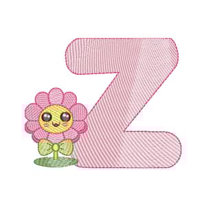 Letra Z Florzinha Fofa (Pontos Leves)