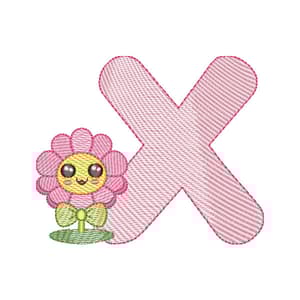 Letra X Florzinha Fofa (Pontos Leves)