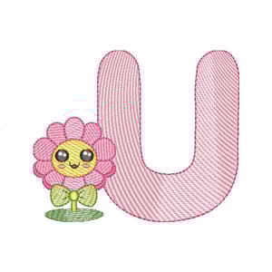 Letra U Florzinha Fofa (Pontos Leves)