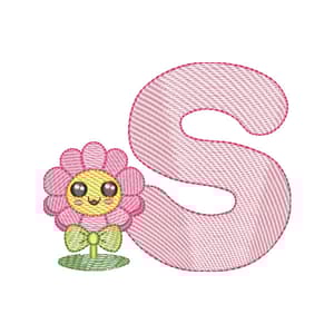 Letra S Florzinha Fofa (Pontos Leves)