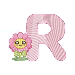 Letra R Florzinha Fofa (Pontos Leves)