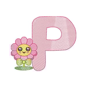 Letra P Florzinha Fofa (Pontos Leves)