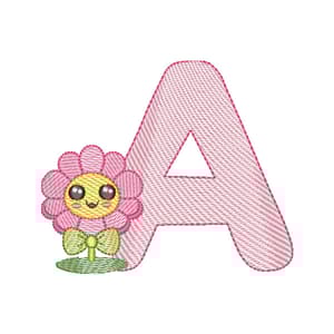 Letra A Florzinha Fofa (Pontos Leves)