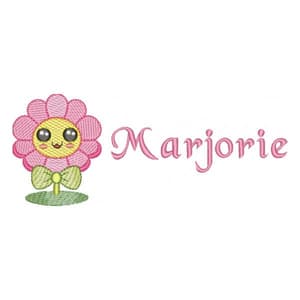 Cute Little Flower With Name (Quick Stitch) Embroidery Design