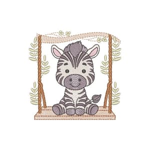 Matriz de bordado Zebra no Balanço (Pontos Leves)