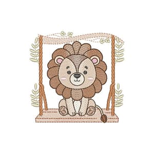 Matriz de bordado Leão no Balanço (Pontos Leves)