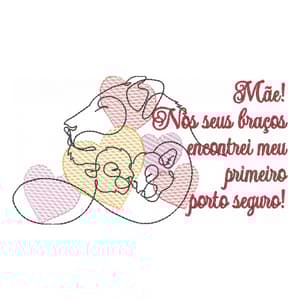 Matriz de bordado Mãe Leoa com Frase (Pontos Leves)