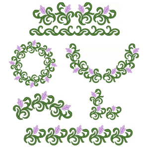 Pacote de Matrizes Arabesco Galhos de lavanda