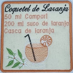 Matriz de bordado Porta Copo Coquetel de Laranja (Aplique)