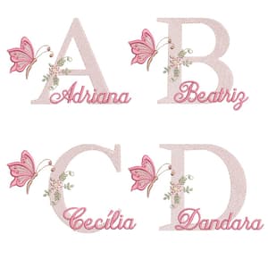  Alfabeto Floral com Borboleta (Pontos Leves)