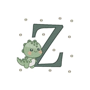 Matriz de bordado Letra Z Dinossauro (Pontos Leves)