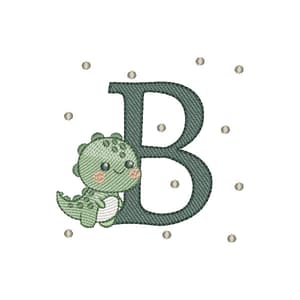 Matriz de bordado Letra B Dinossauro (Pontos Leves)