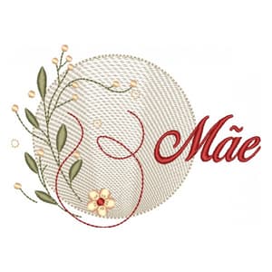 Matriz de bordado Floral Dia das Mães (Pontos Leves)