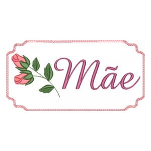 Matriz de bordado Galho Botão de Rosas Dia das Mães