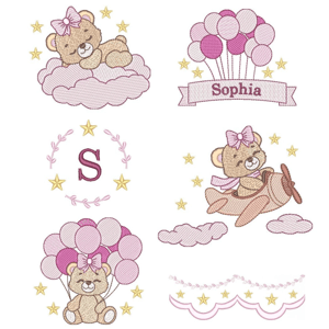 Pacote de Matrizes Ursinha Cute (Pontos Leves)