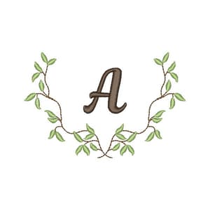 Matriz de bordado Moldura de Ramos de Folhas