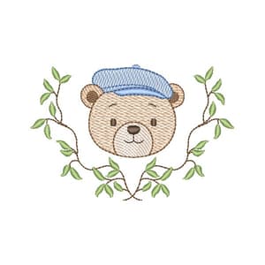 Matriz de bordado Ursinho Charmoso na Moldura (Pontos Leves)
