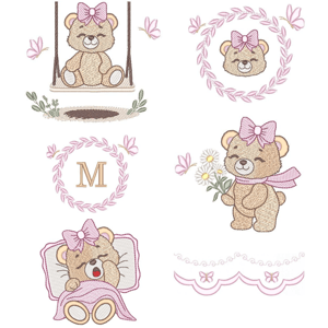 Pacote de Matrizes Ursinha Cute (Pontos Leves)