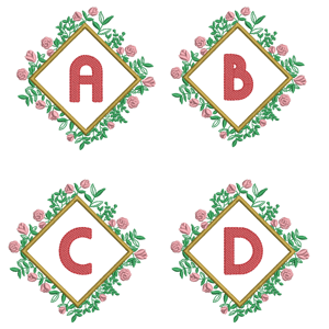 Alphabet Floral Frame Design Pack