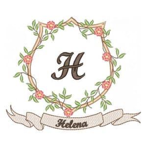 Matriz de bordado Moldura  Floral (Pontos Leves)
