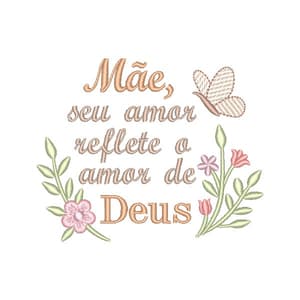 Matriz de bordado Mensagem Religiosa de Dia das Mães