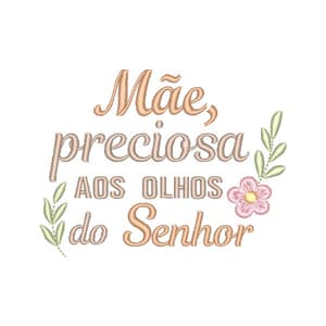 Matriz de bordado Mensagem Religiosa de Dia das Mães