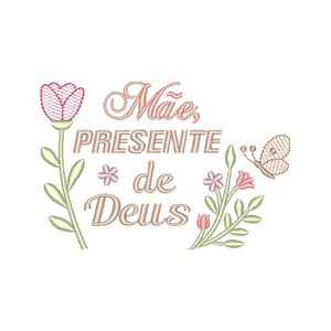 Matriz de bordado Mensagem Religiosa de Dia das Mães