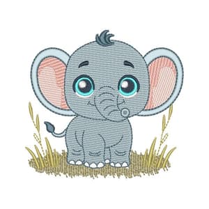 Matriz de bordado Elefante (Pontos Leves)