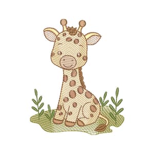 Matriz de bordado Girafa Cute (Pontos Leves)