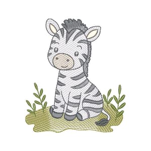 Matriz de bordado Zebra Cute (Pontos Leves)