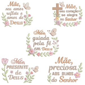 Pacote de Matrizes Mensagens Religiosas de dia das Mães