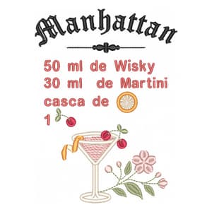 Matriz de bordado Drynk Manhattan