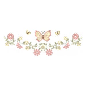 Barrado Floral com Borboletas