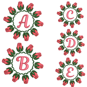 Rose Buds Alphabet Design Pack