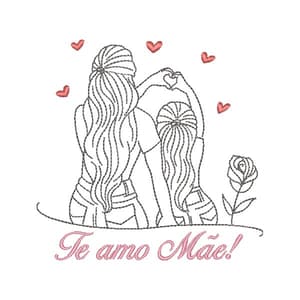 Matriz de bordado Mensagem de dia das Mães
