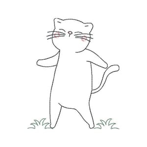 Gato Minimalista em Contorno