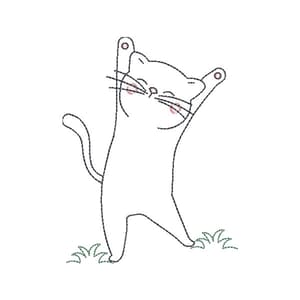 Gato Minimalista em Contorno