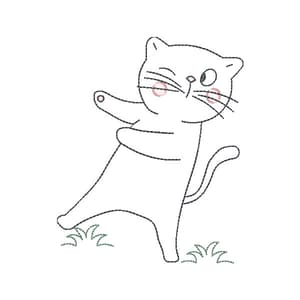 Gato Minimalista em Contorno