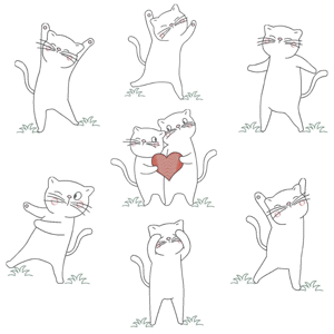  Gato Minimalista em Contorno (Pontos Leves)